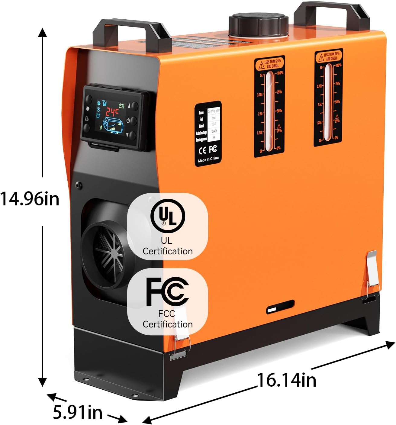 Diesel Heater 12V, Portable Diesel Heater 5KW with Remote Control and LCD